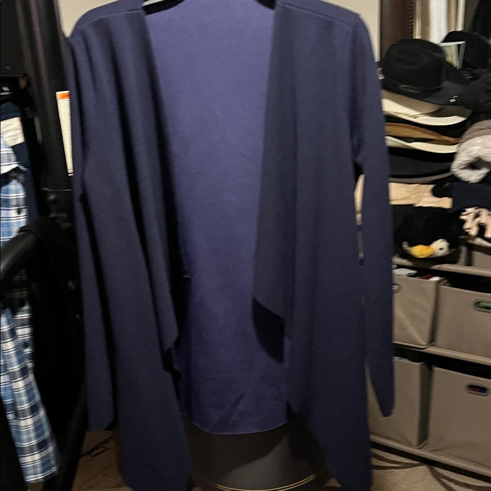 SHEIN Deep Blue Open Front Cardigan